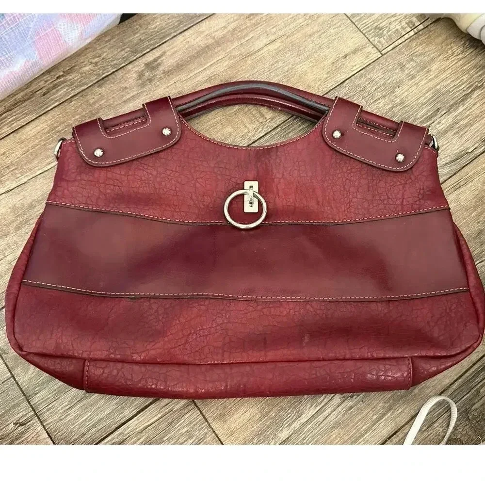 Rina Rich red Leather Crossbody clutch Handbag